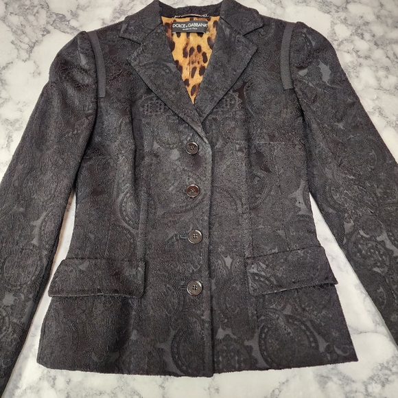 Dolce & Gabbana Jacquard Single Breast Blazer - Picture 2 of 12